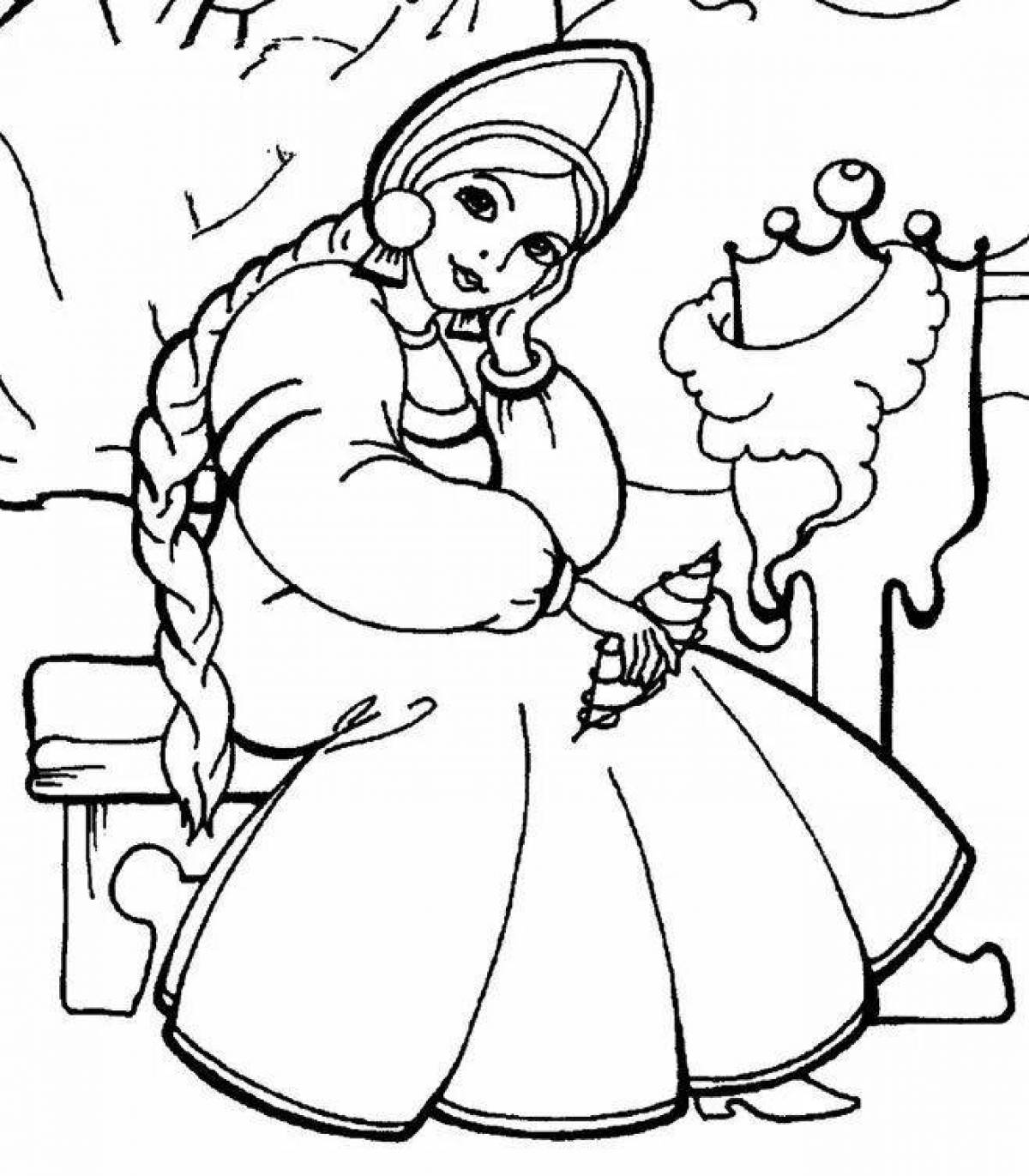 Brilliant coloring book for children 4-5 years old based on Pushkin's fairy tales