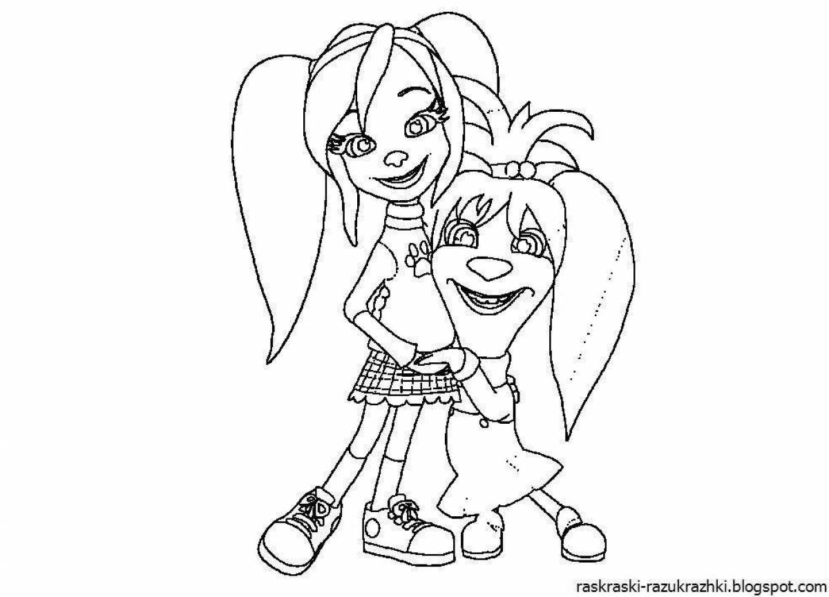 Colored barboskin coloring pages for children 5-6 years old