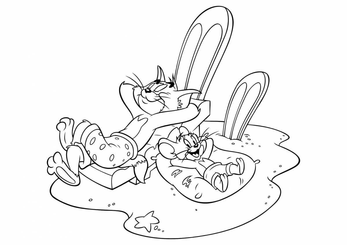 Заманчивая раскраска том и джерри