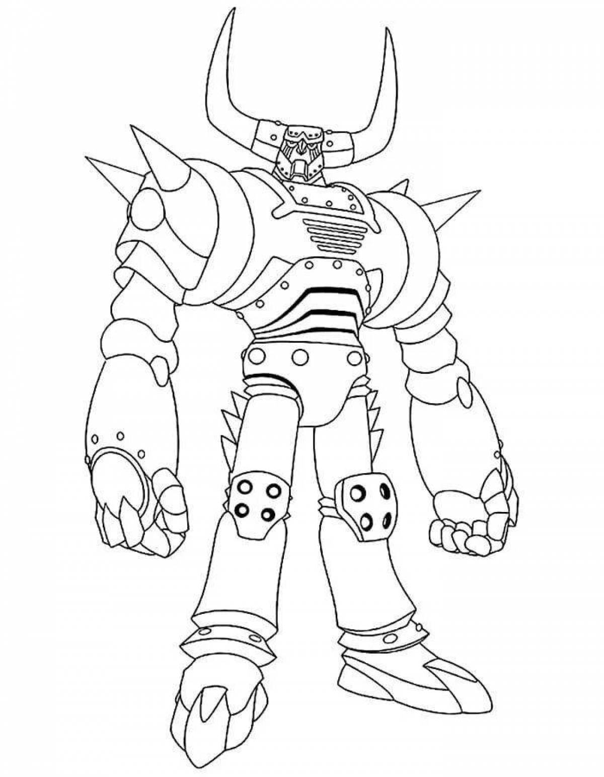Coloring pages with playful robots for boys 6-7 years old
