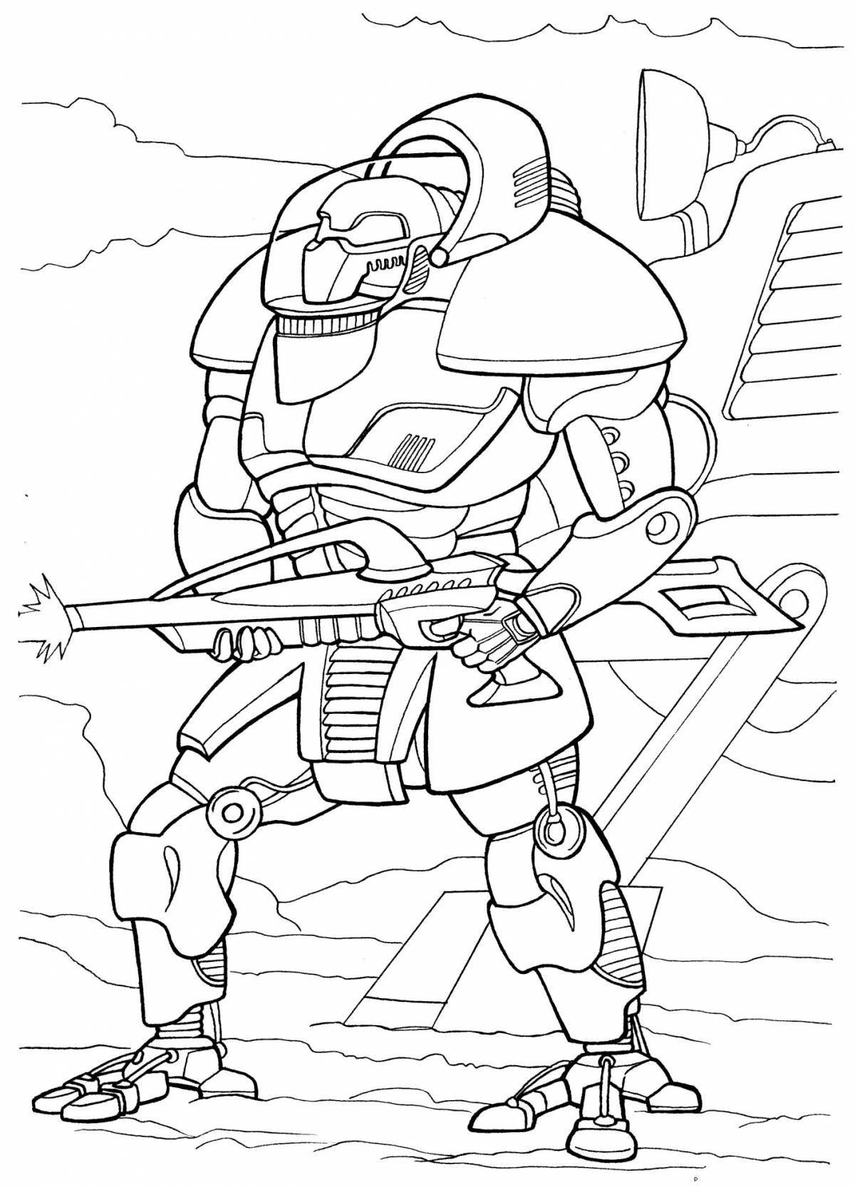 Amazing robot coloring pages for boys 6-7 years old