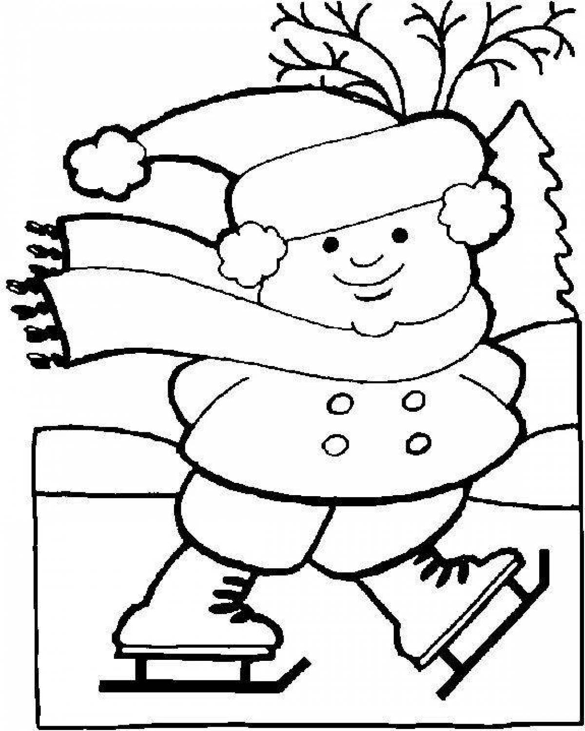 Live winter coloring for children 3-4 years old