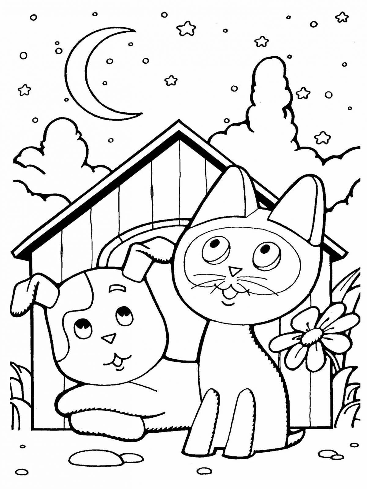 Color-effect coloring book for children from cartoons 5-6 years old