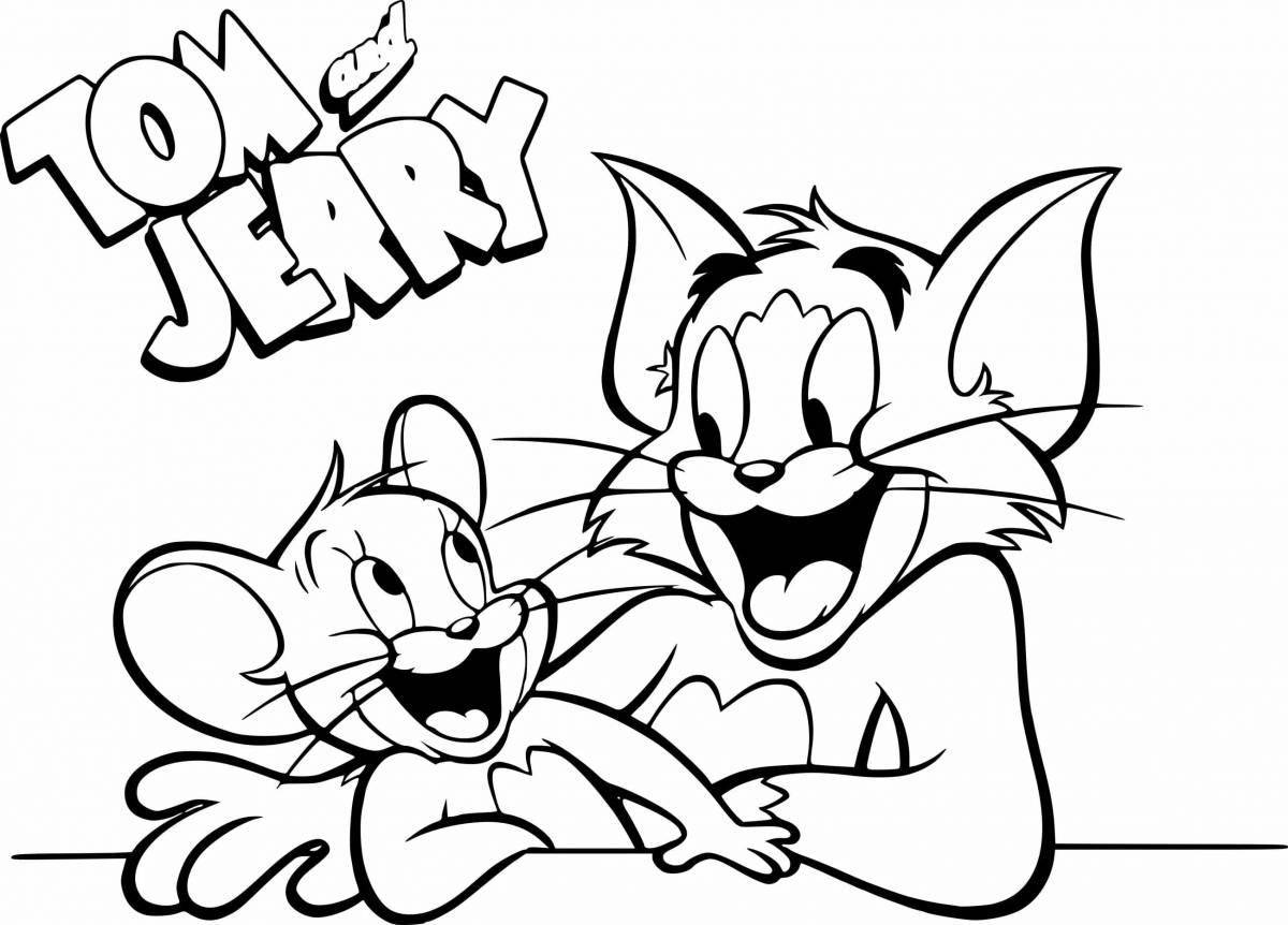 Charming tom and jerry coloring page
