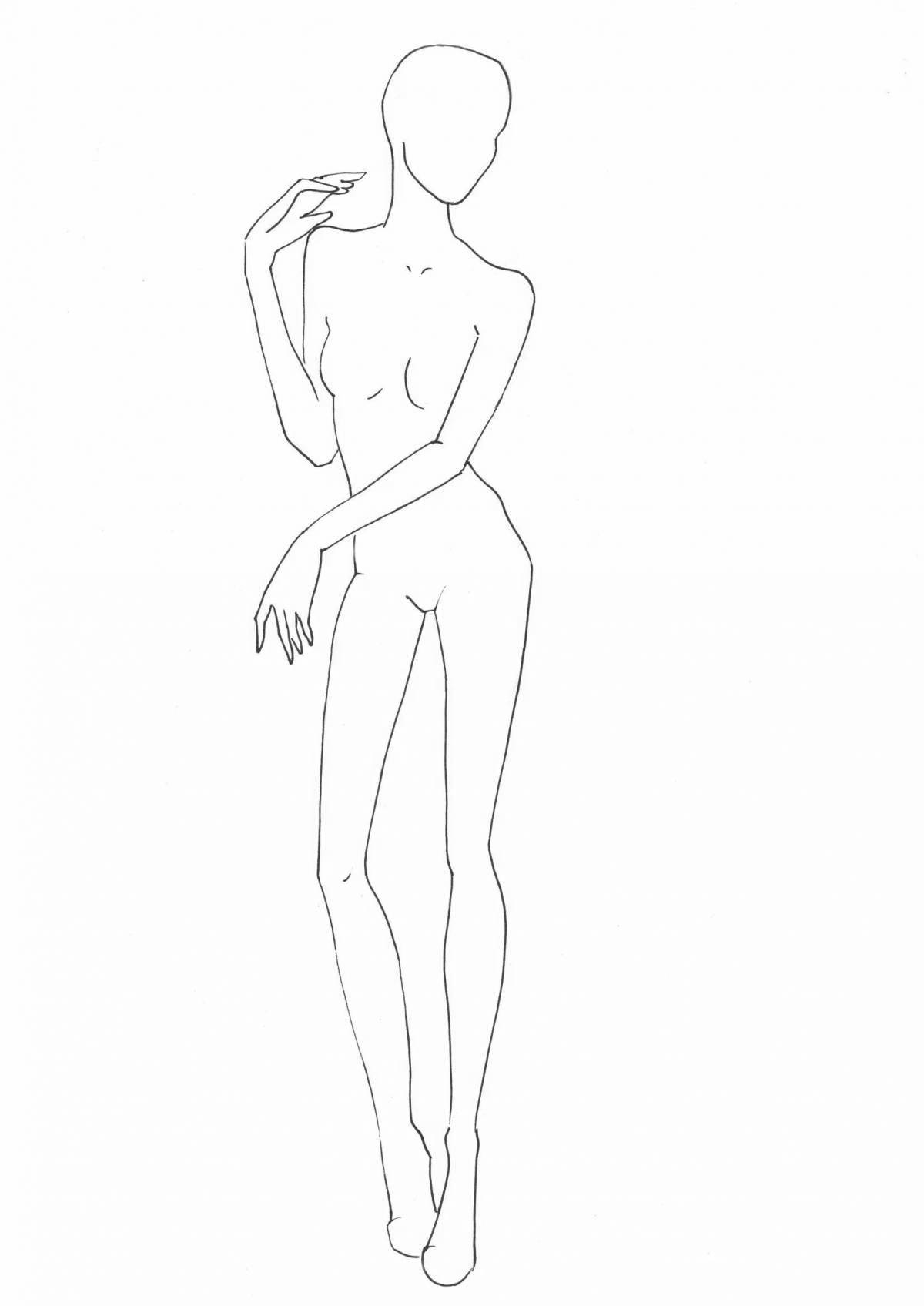 Playful mannequin coloring page