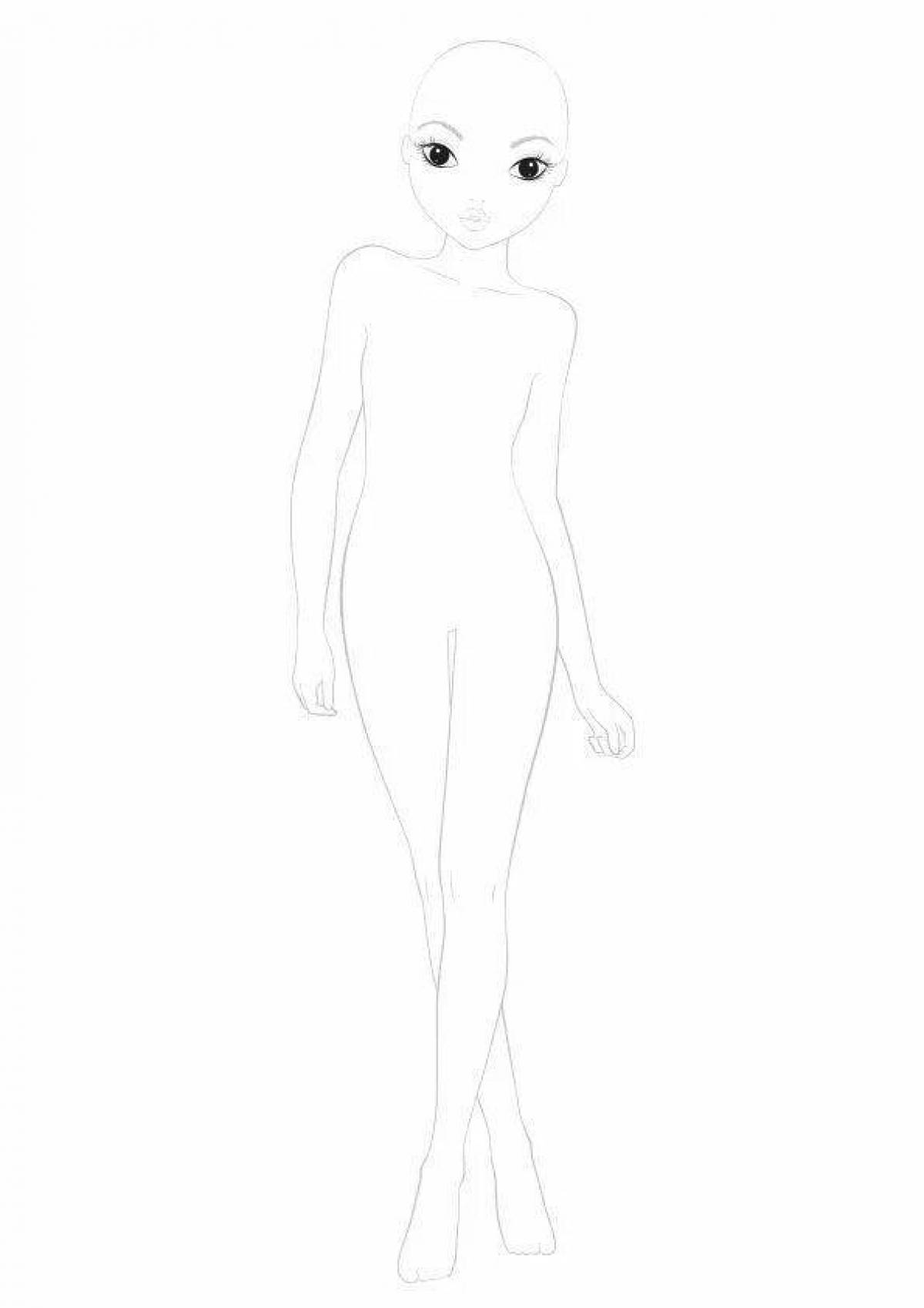 Crazy color mannequin coloring page