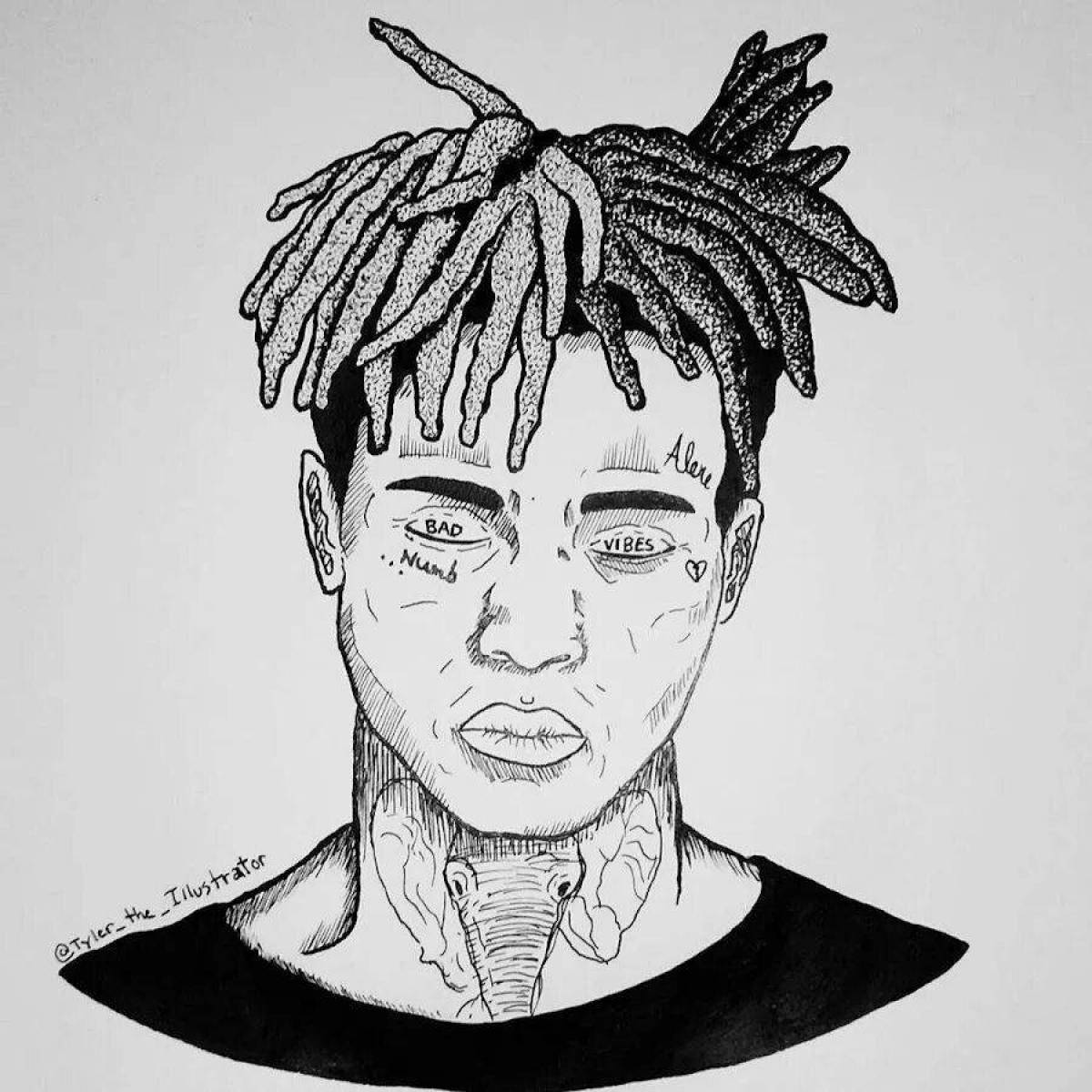 Радостная раскраска xxtentacion