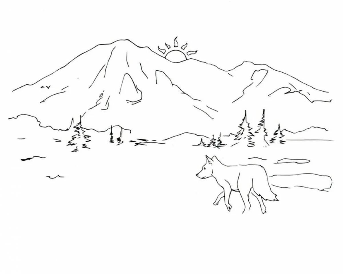 Calming tundra coloring page