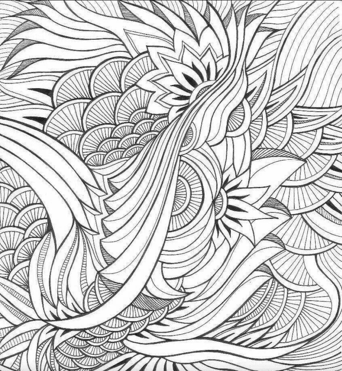 Coloring page with colorful pattern