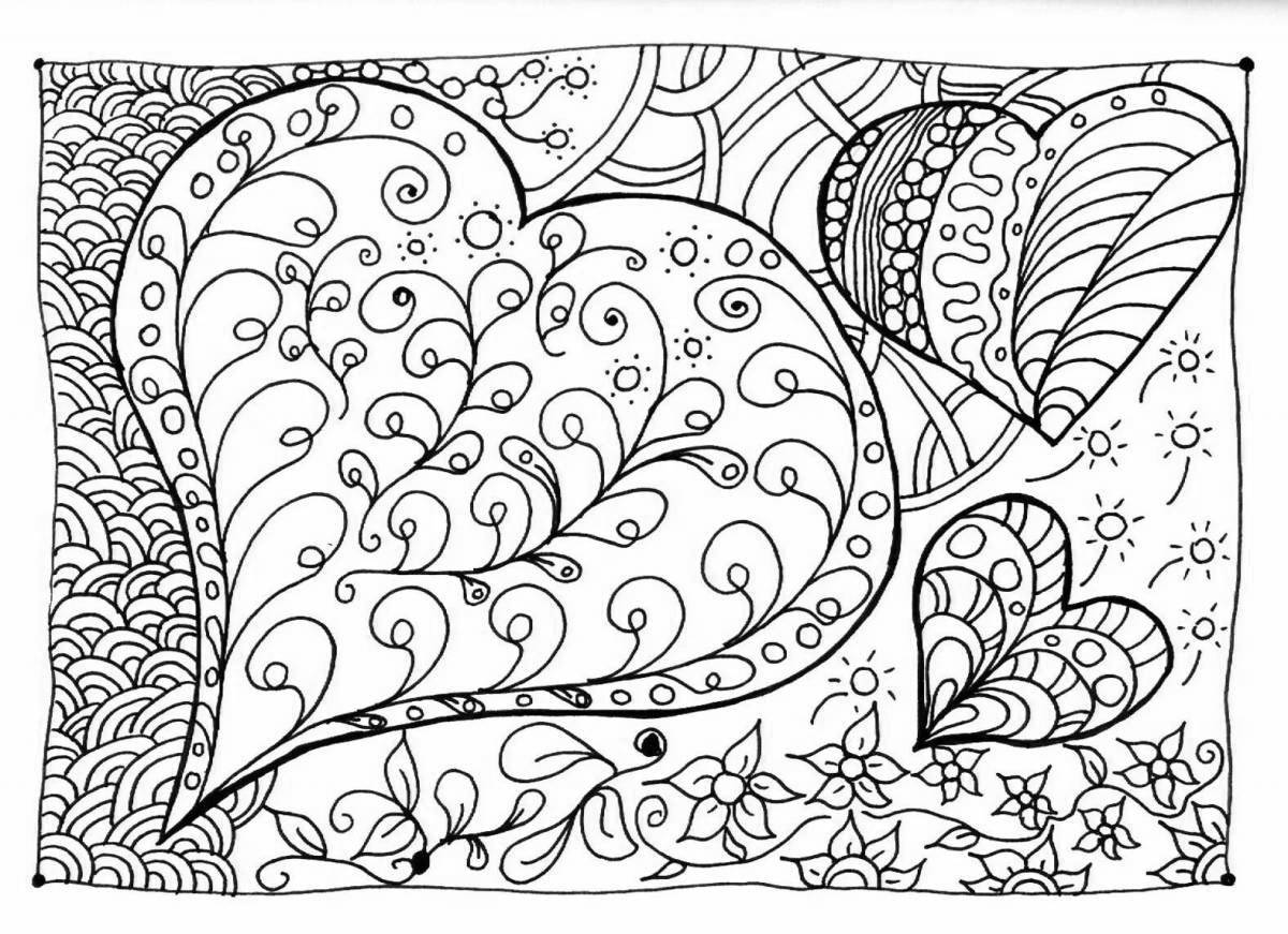 Coloring book with complex pattern