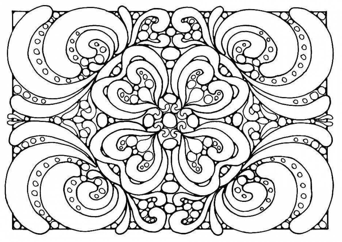 Coloring page with dynamic pattern