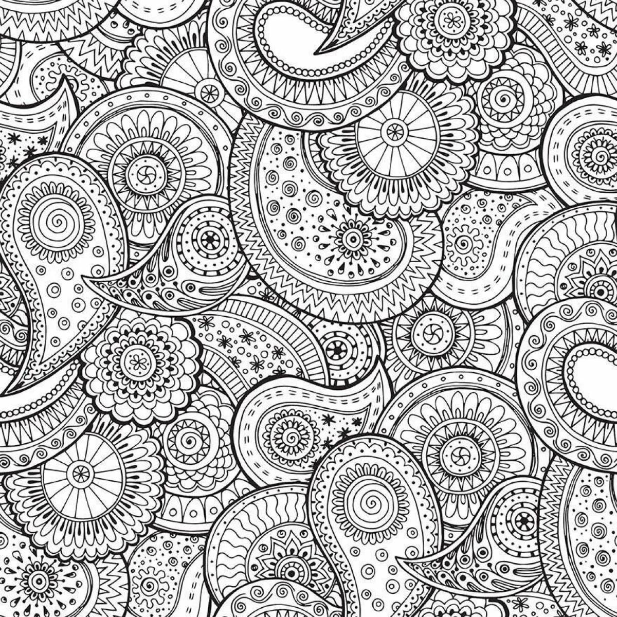Colorful patterned coloring book