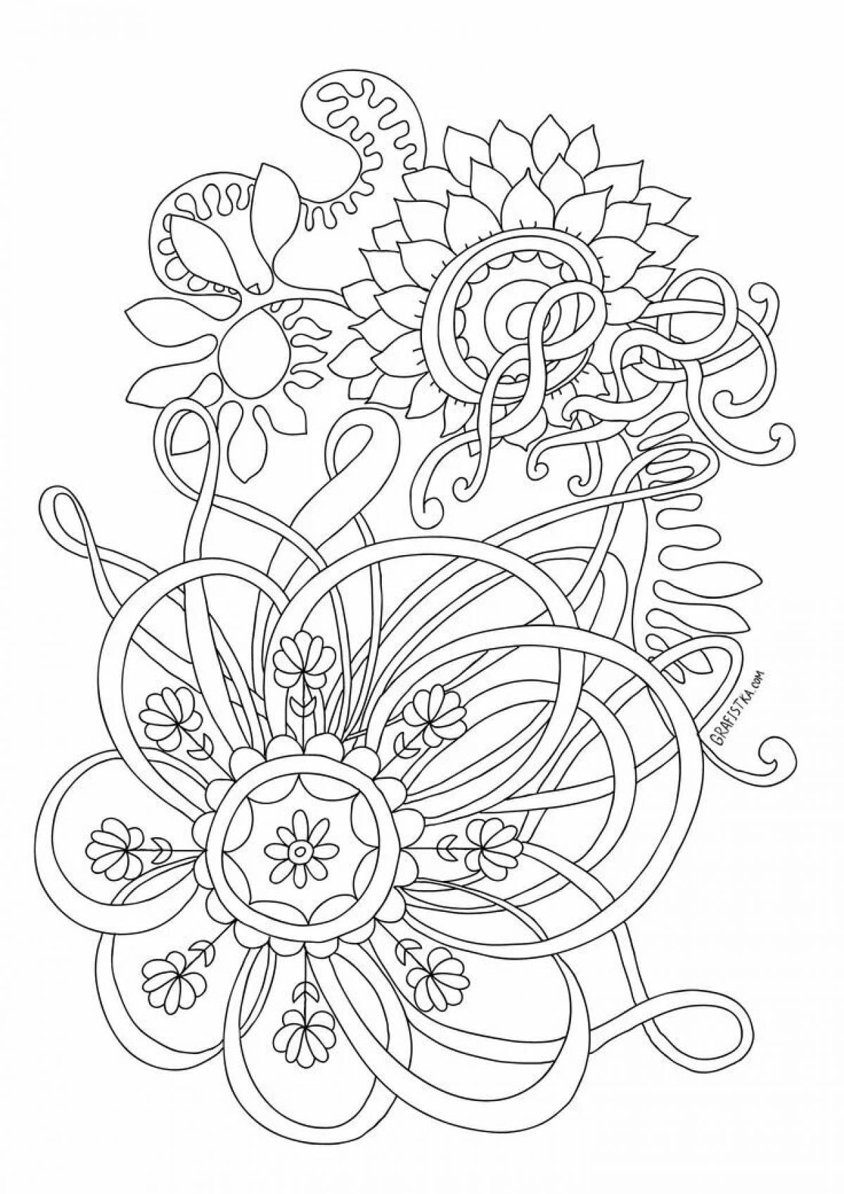Coloring book with color drawing