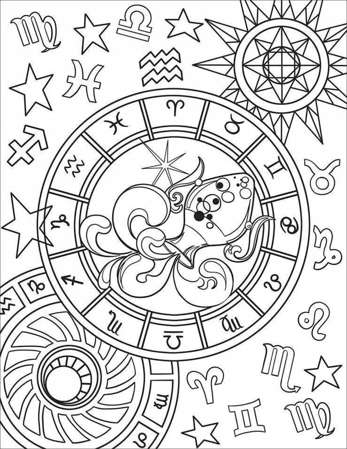 Charming aquarius coloring book