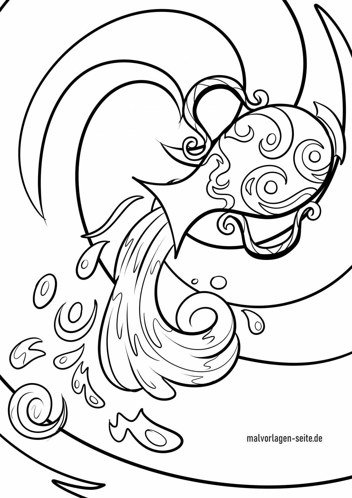 Exciting Aquarius coloring book