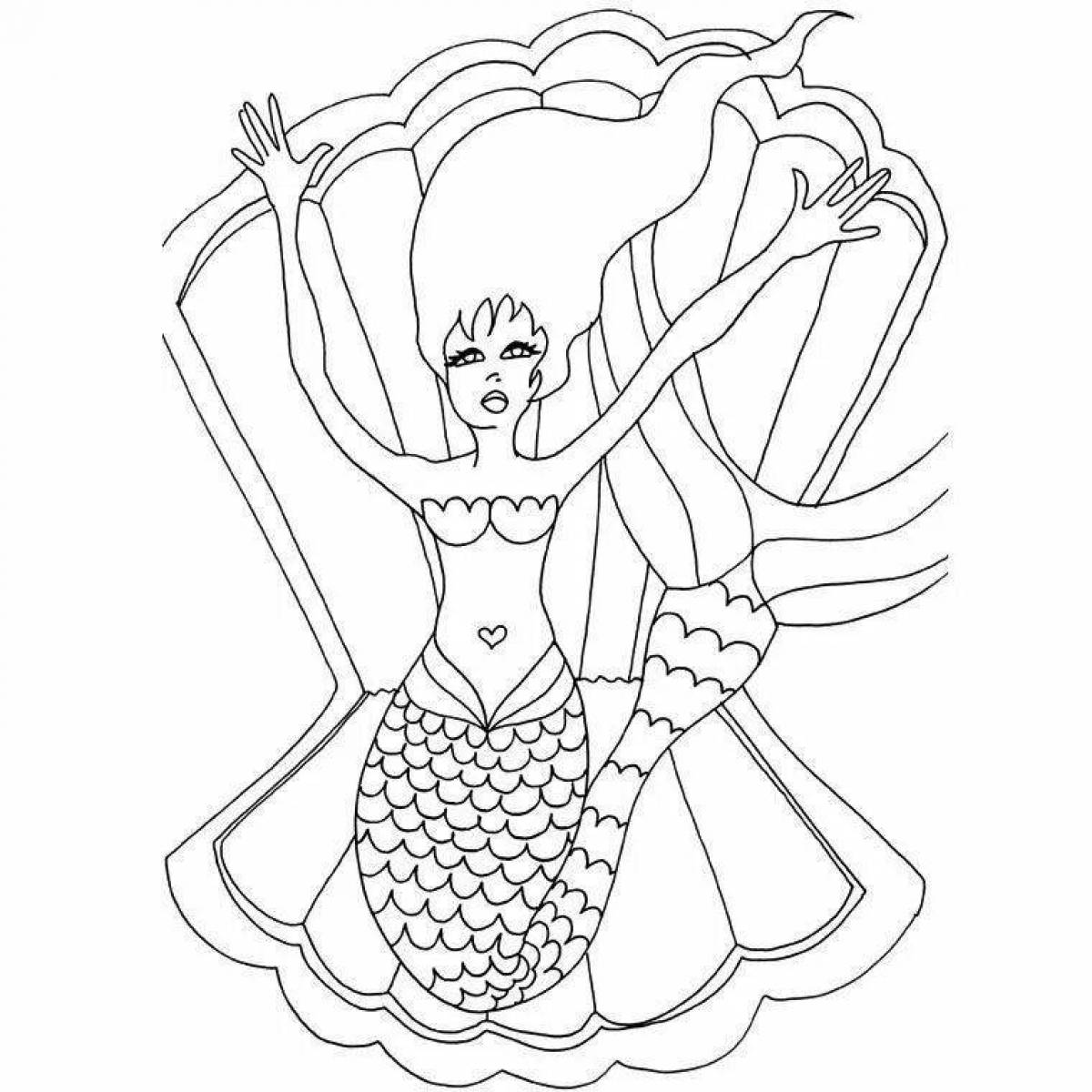 Majestic sirenhead coloring page