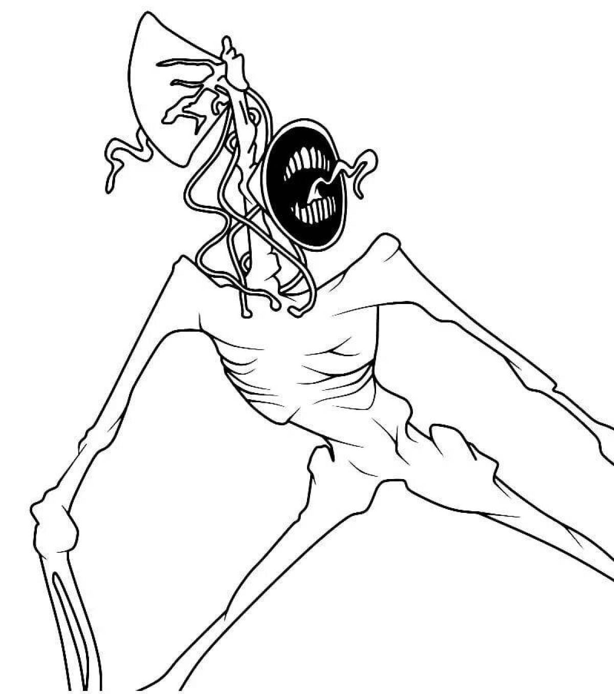 Adorable sirenhead coloring page