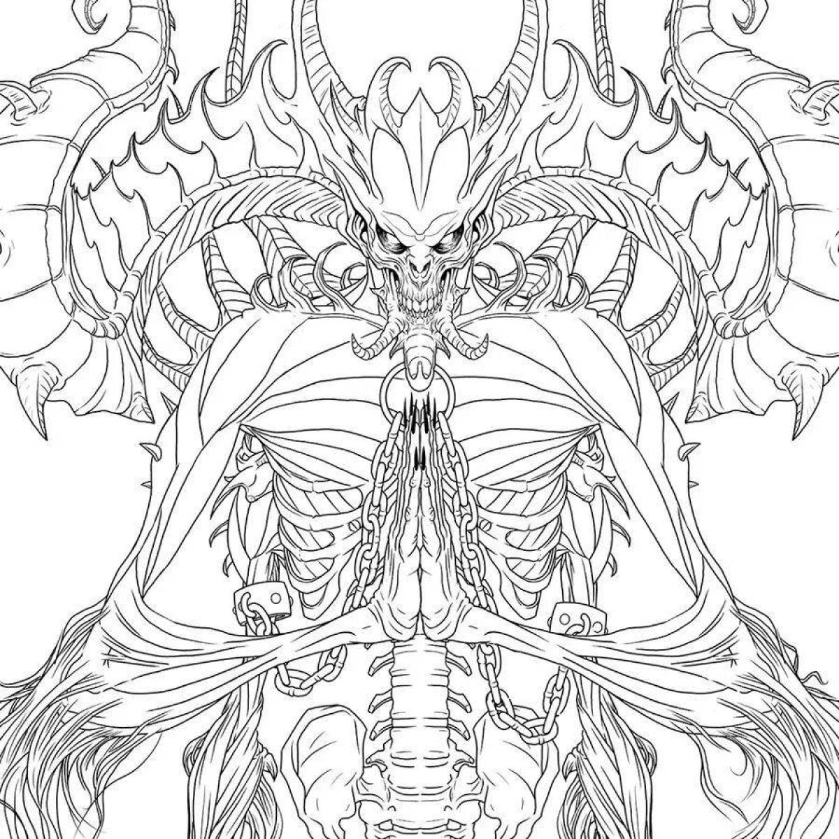 Nezuk glowing coloring page