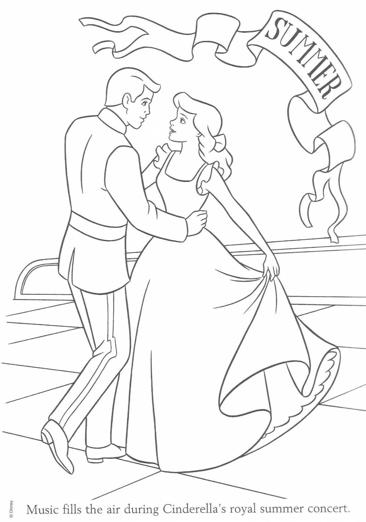 Playful waltz coloring page