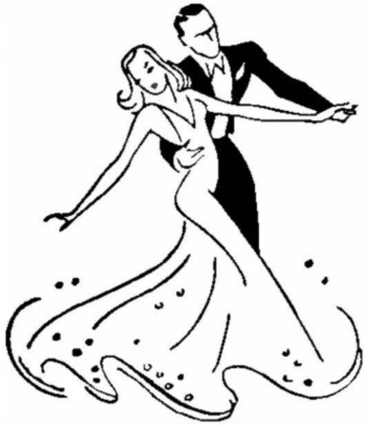 Glowing waltz coloring page