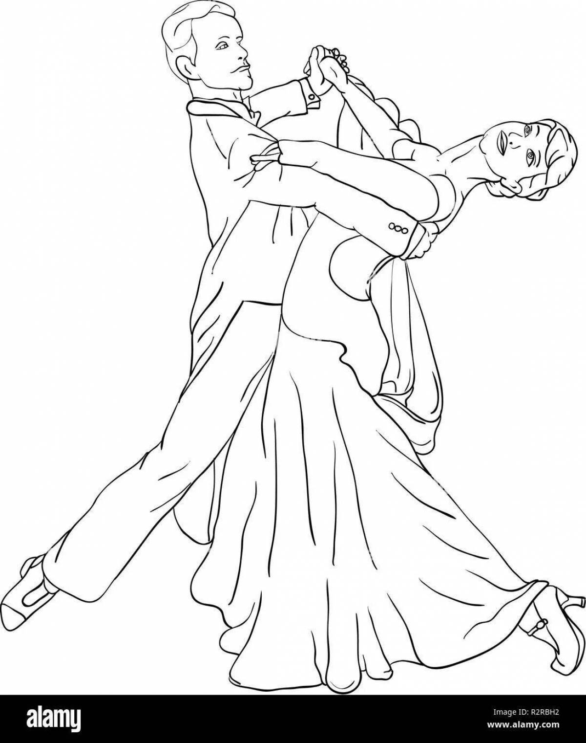 Festive waltz coloring page