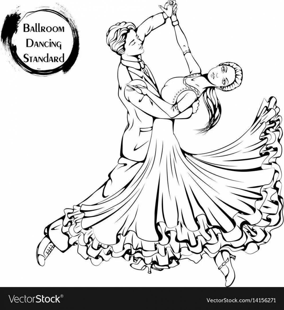 Charming waltz coloring page