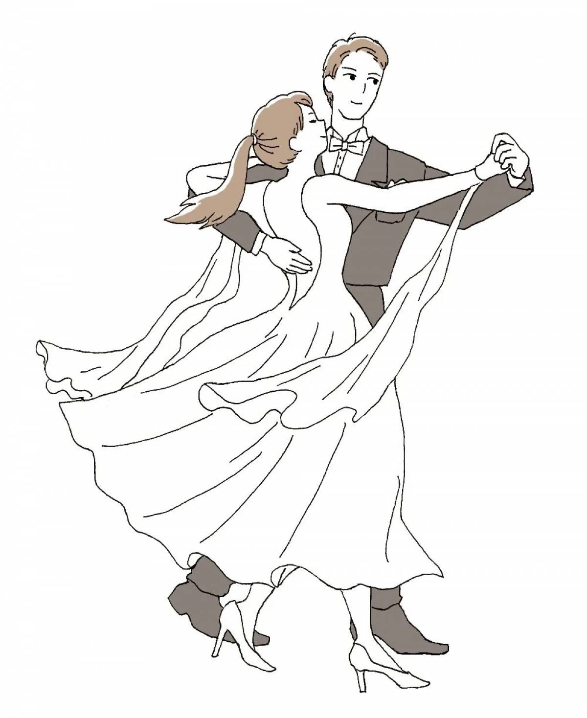 Harmonious waltz coloring page