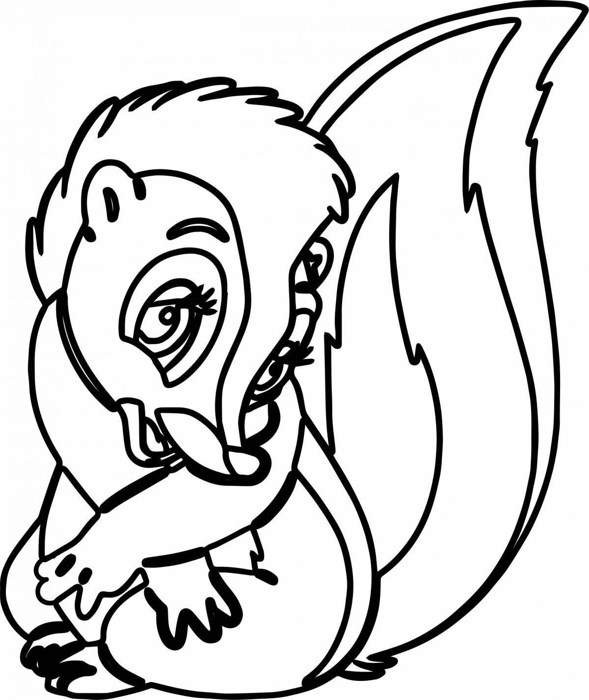 Bright skunk coloring page