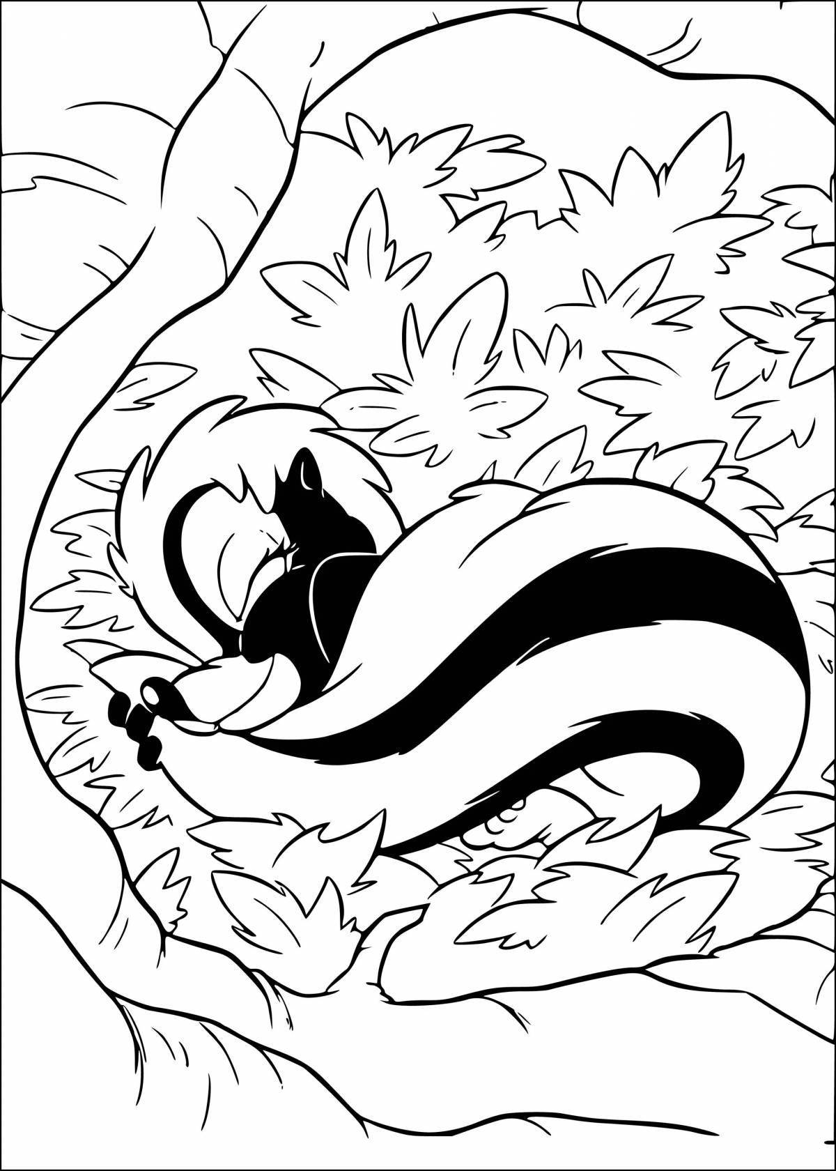 Cute skunk coloring page