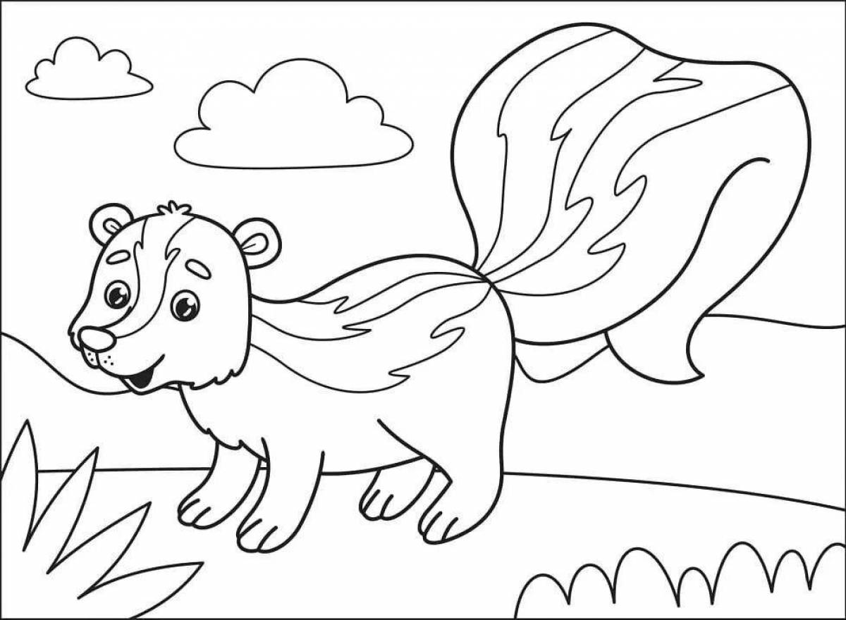 Adorable skunk coloring page