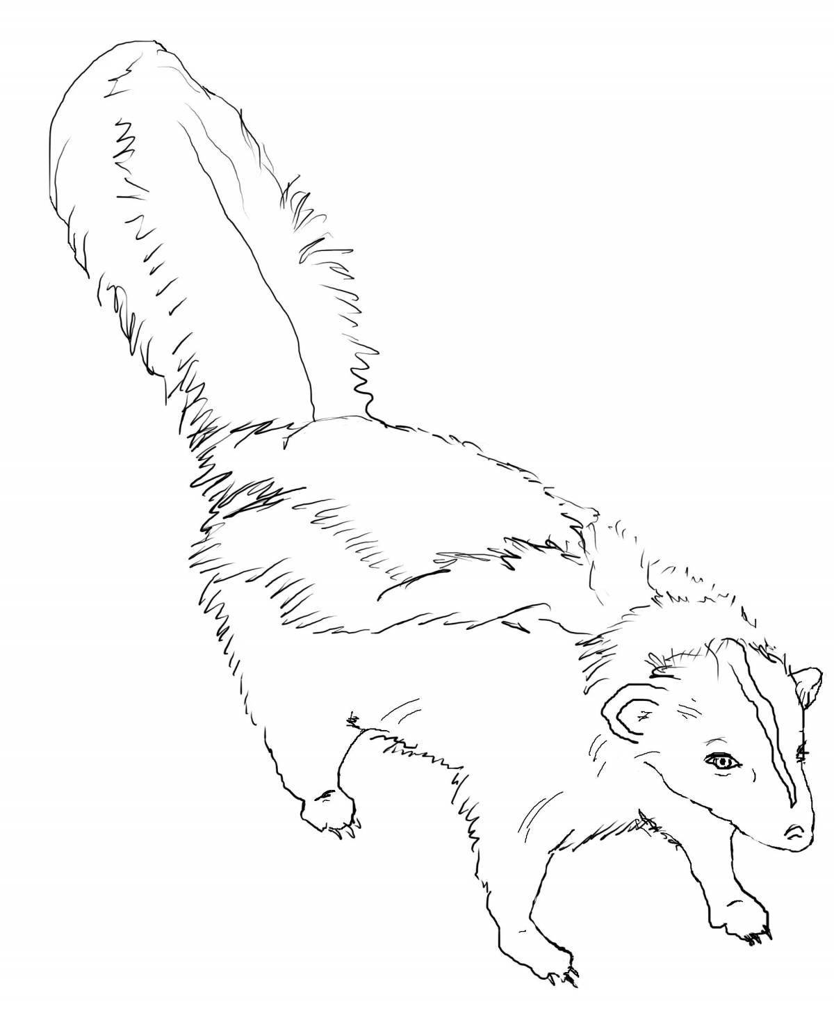 Rampant skunk coloring page