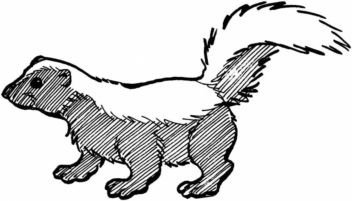 Animated skunk coloring page