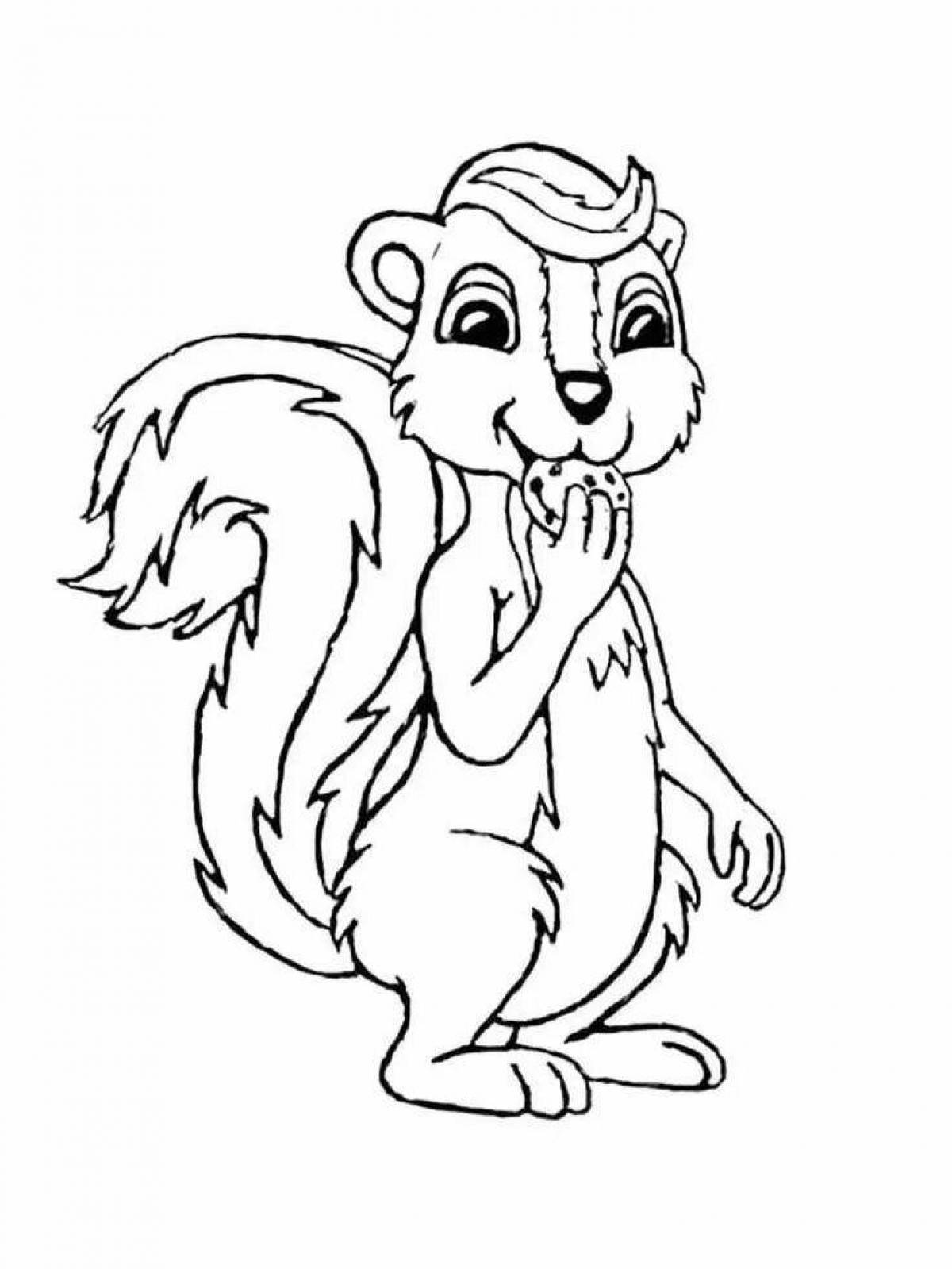 Expressive skunk coloring page