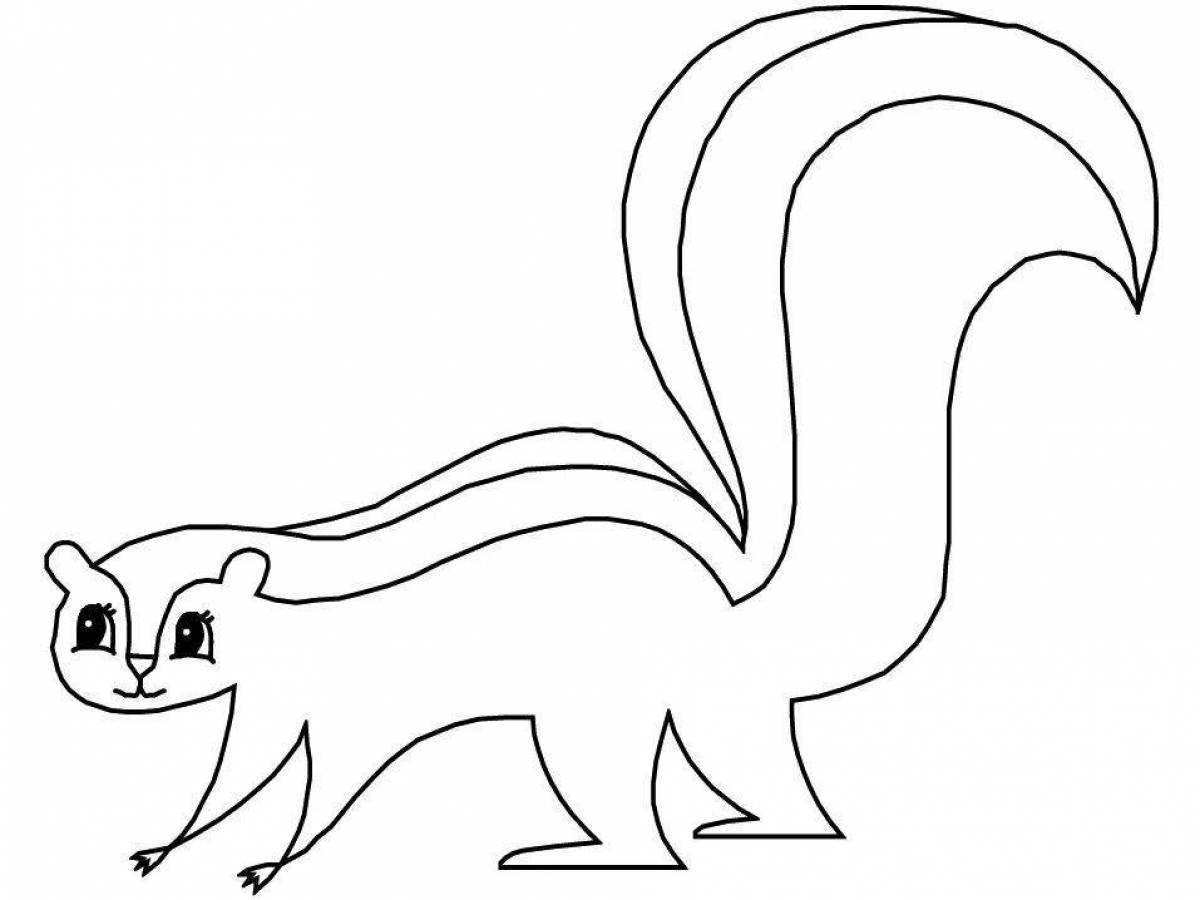 Exotic skunk coloring page