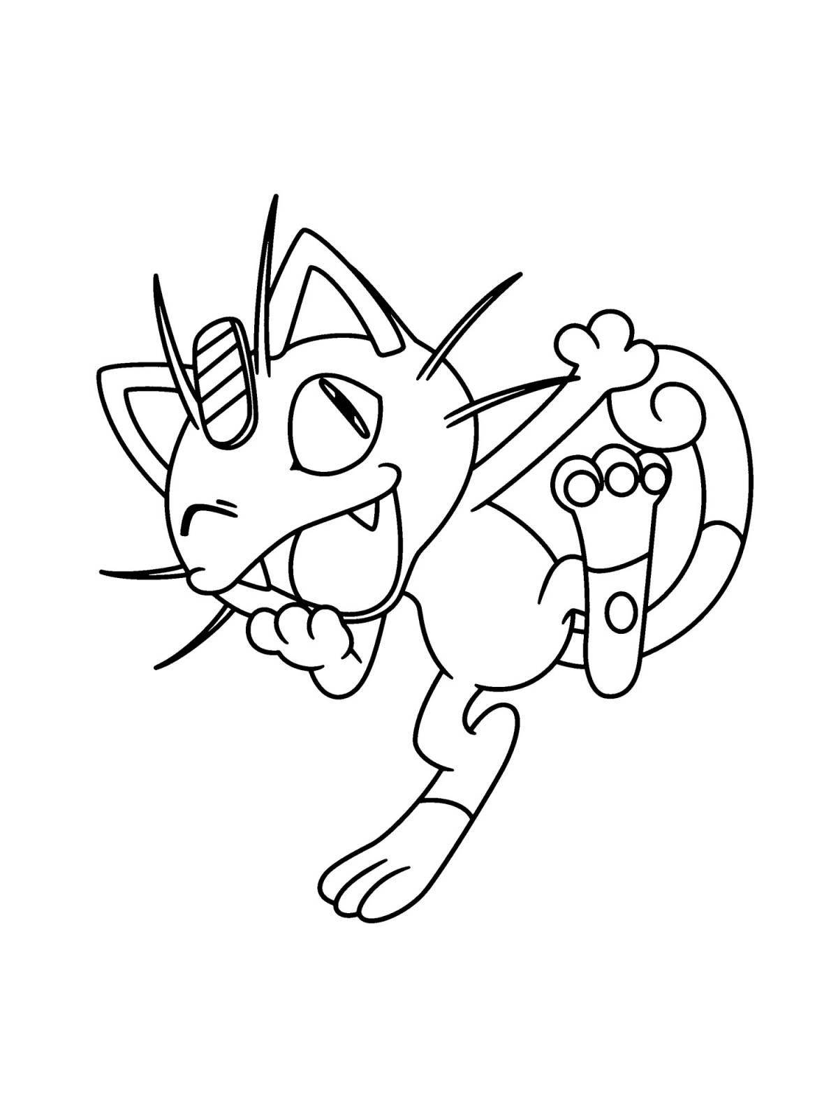 Coloring bright meowth