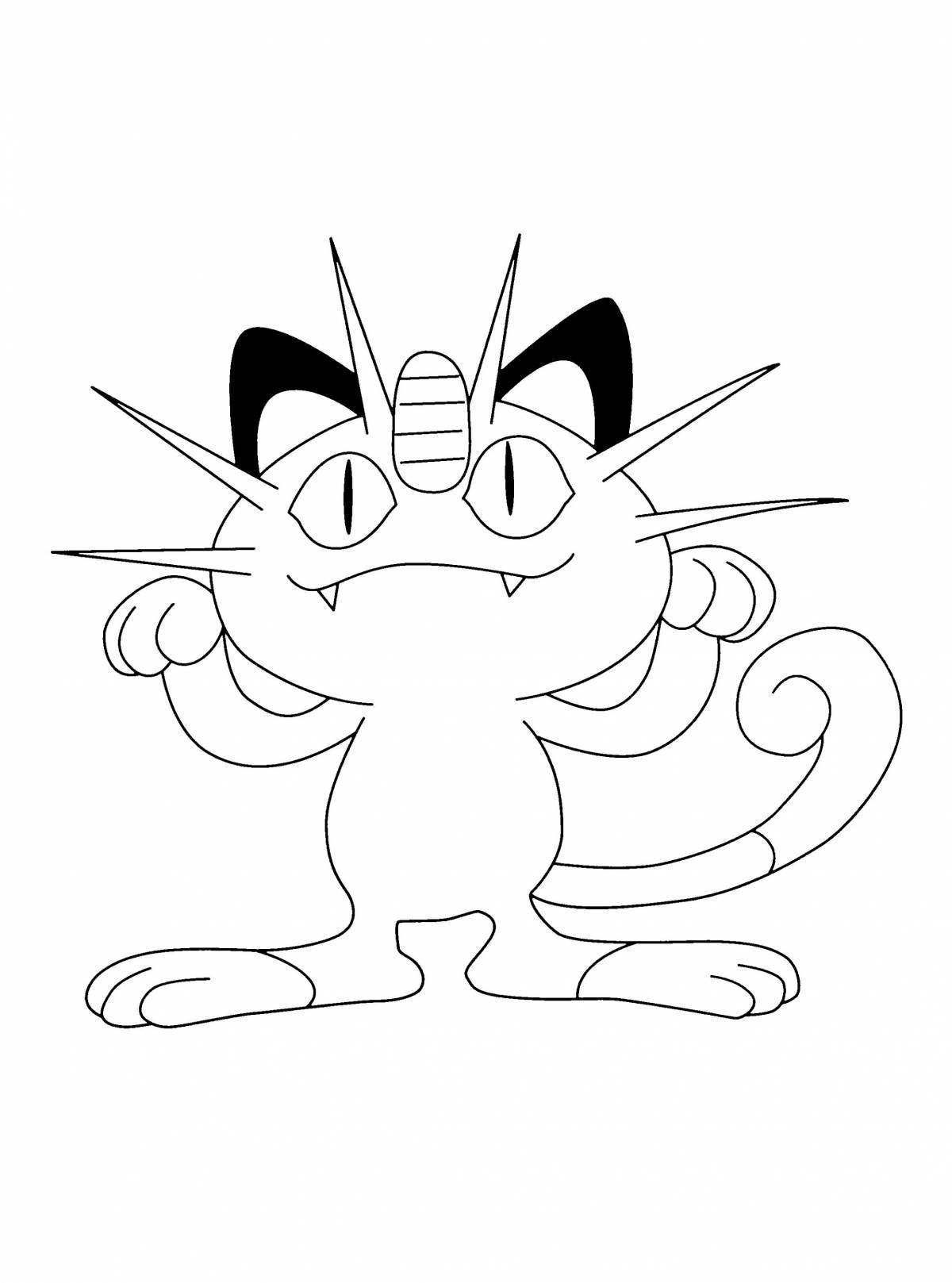 Cute meowth coloring book
