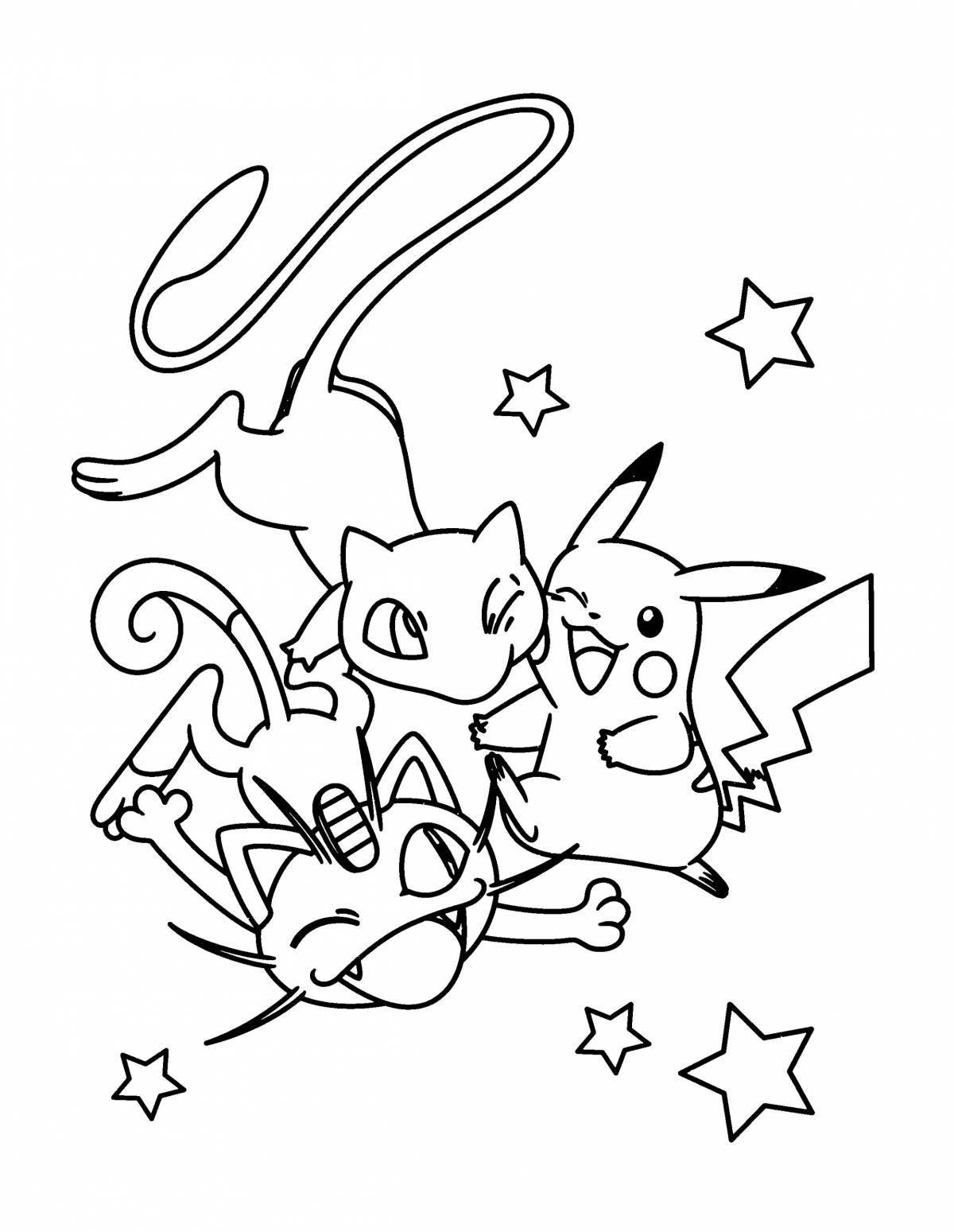 Meowth funny coloring book