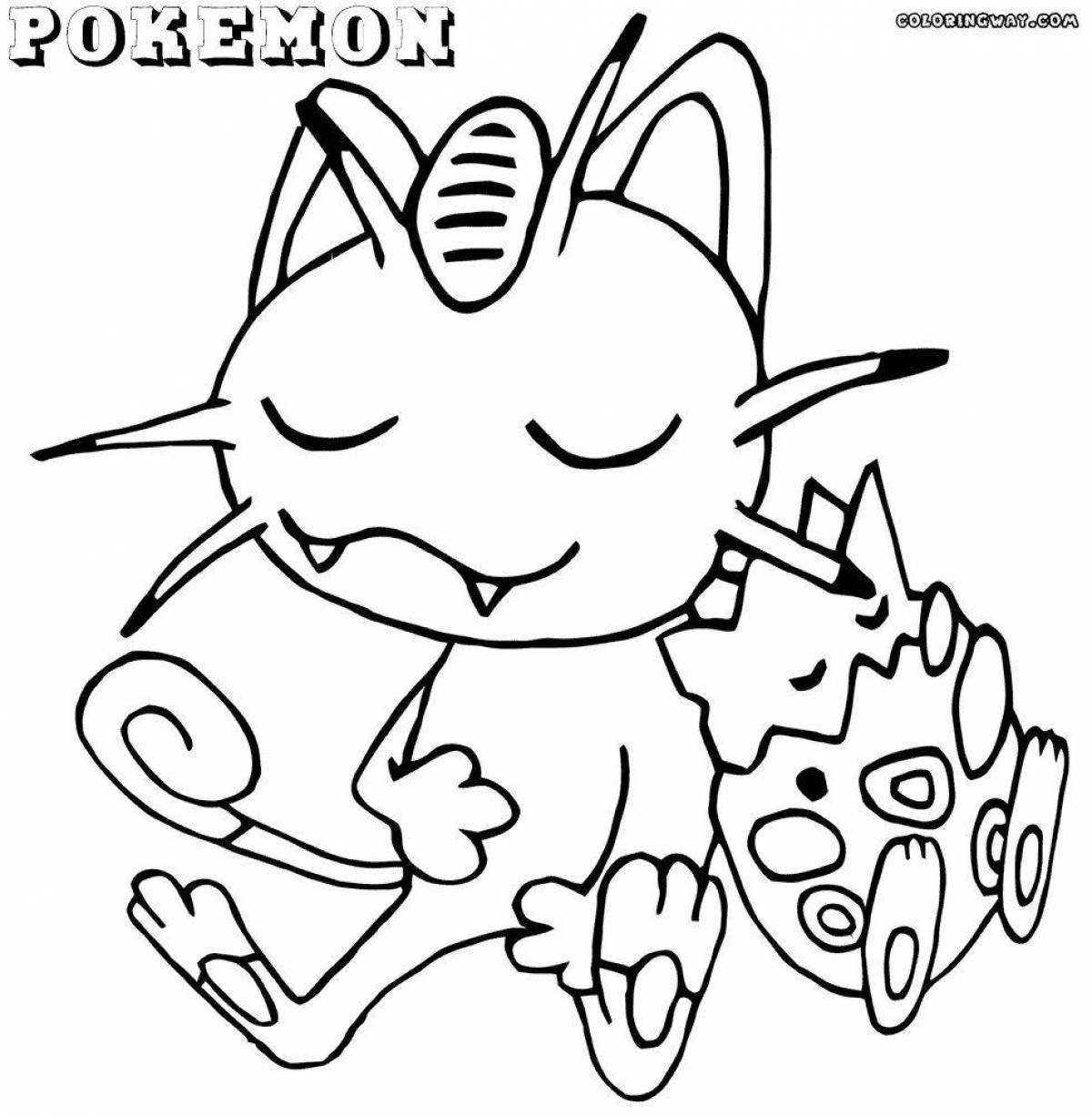 Gorgeous meowth coloring page