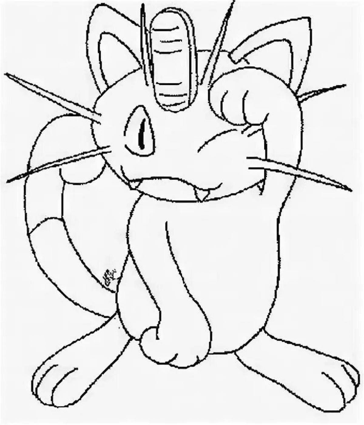 Radiant meowth coloring page
