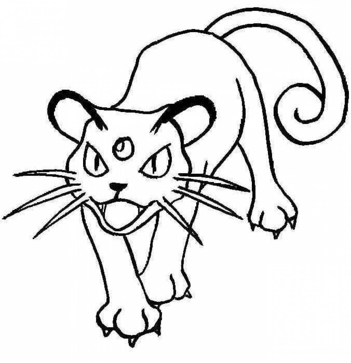 Glowing meowth coloring page