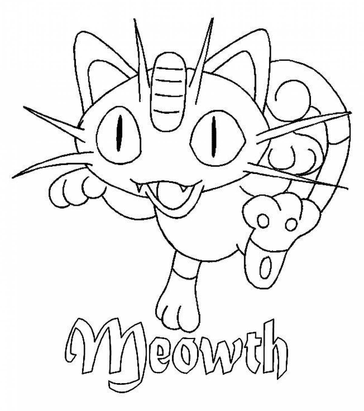 Coloring mischievous meowth