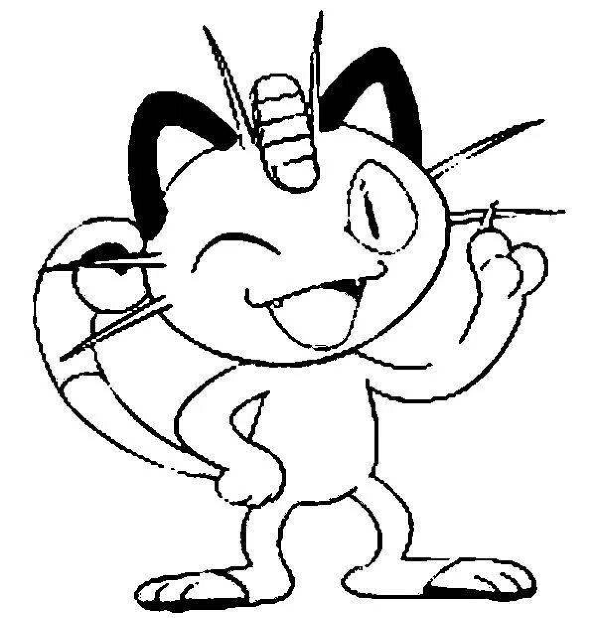 Witty meowth coloring page