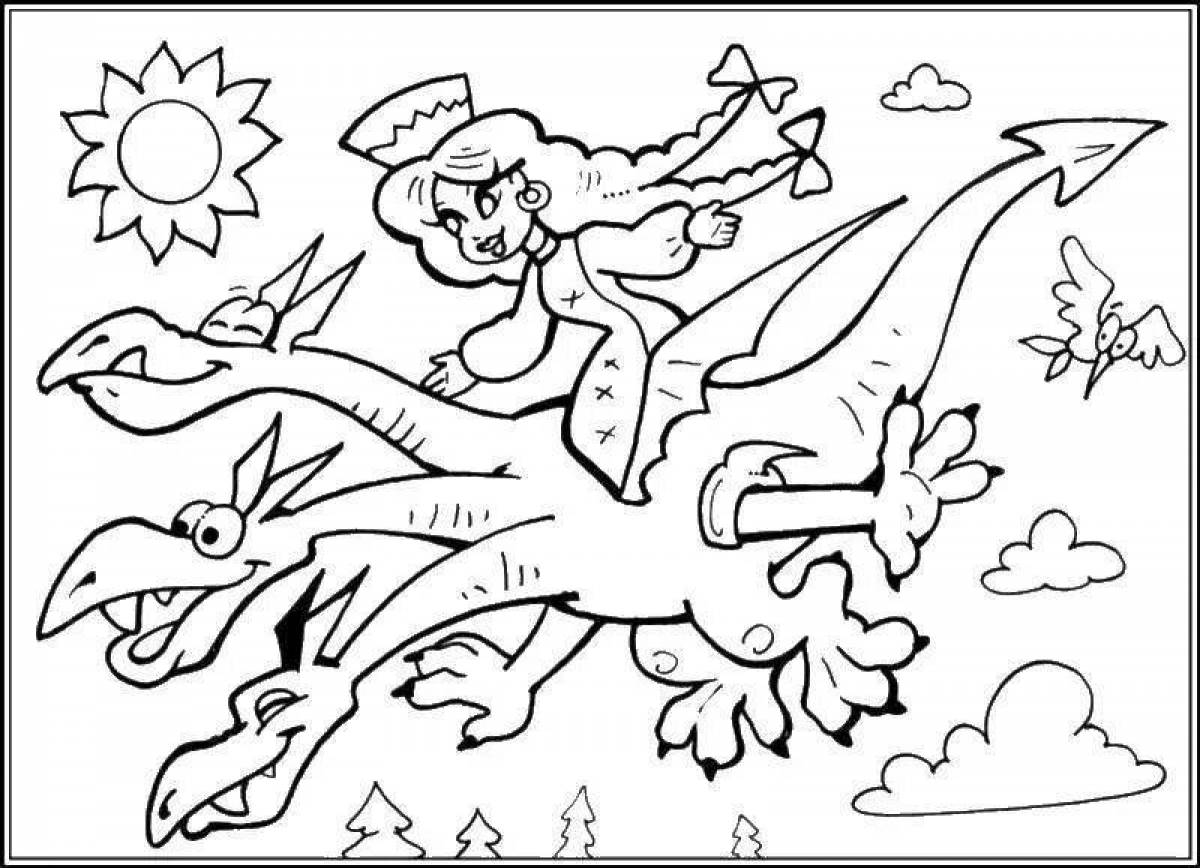 Coloring page charming gorynych