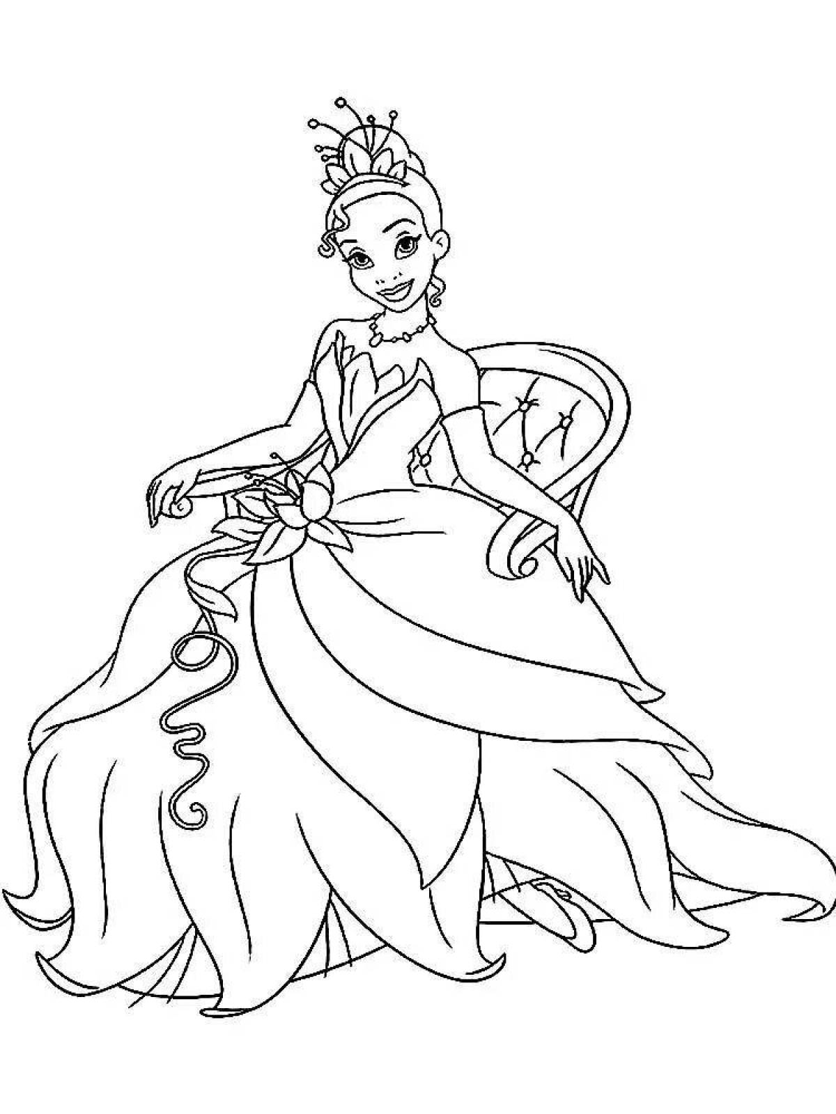 Great tiana coloring page
