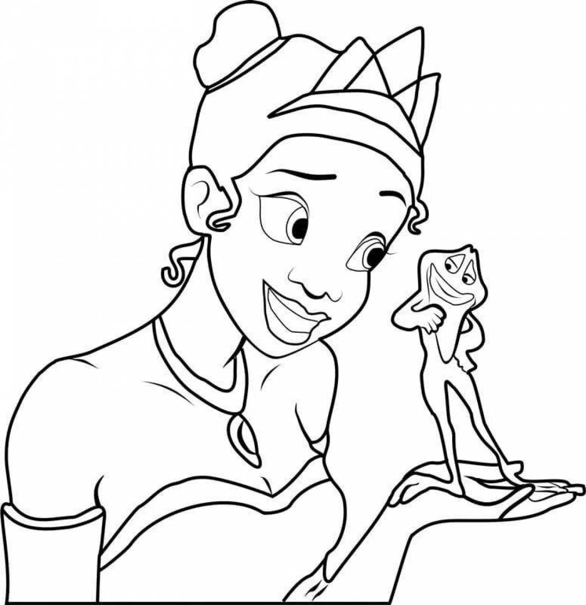 Animated tiana coloring page