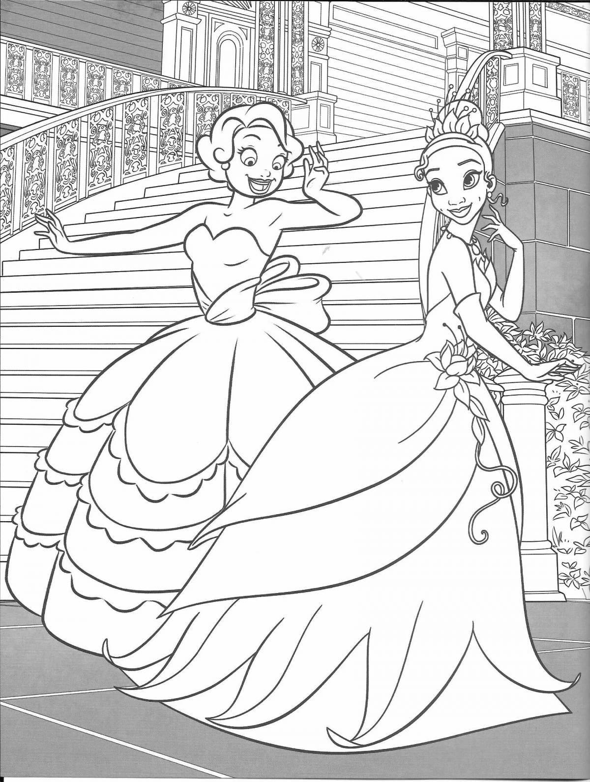 Coloring page energetic tiana