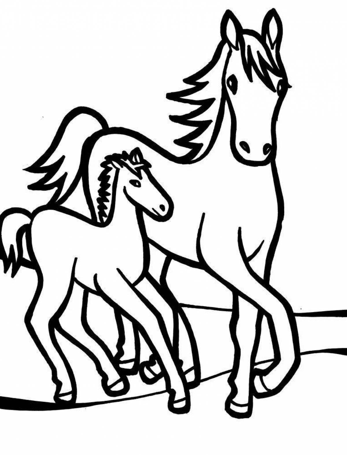 Ferocious horse coloring book