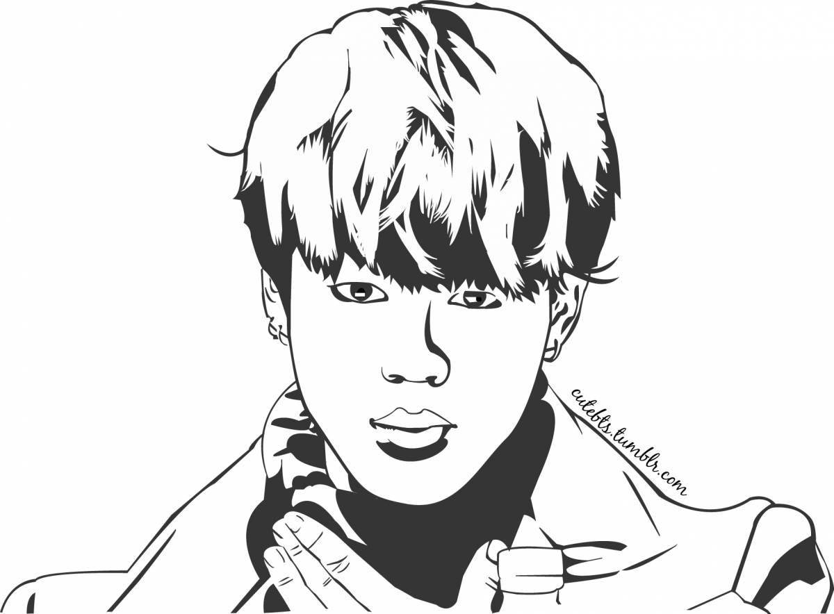 Charming spiral bts coloring page