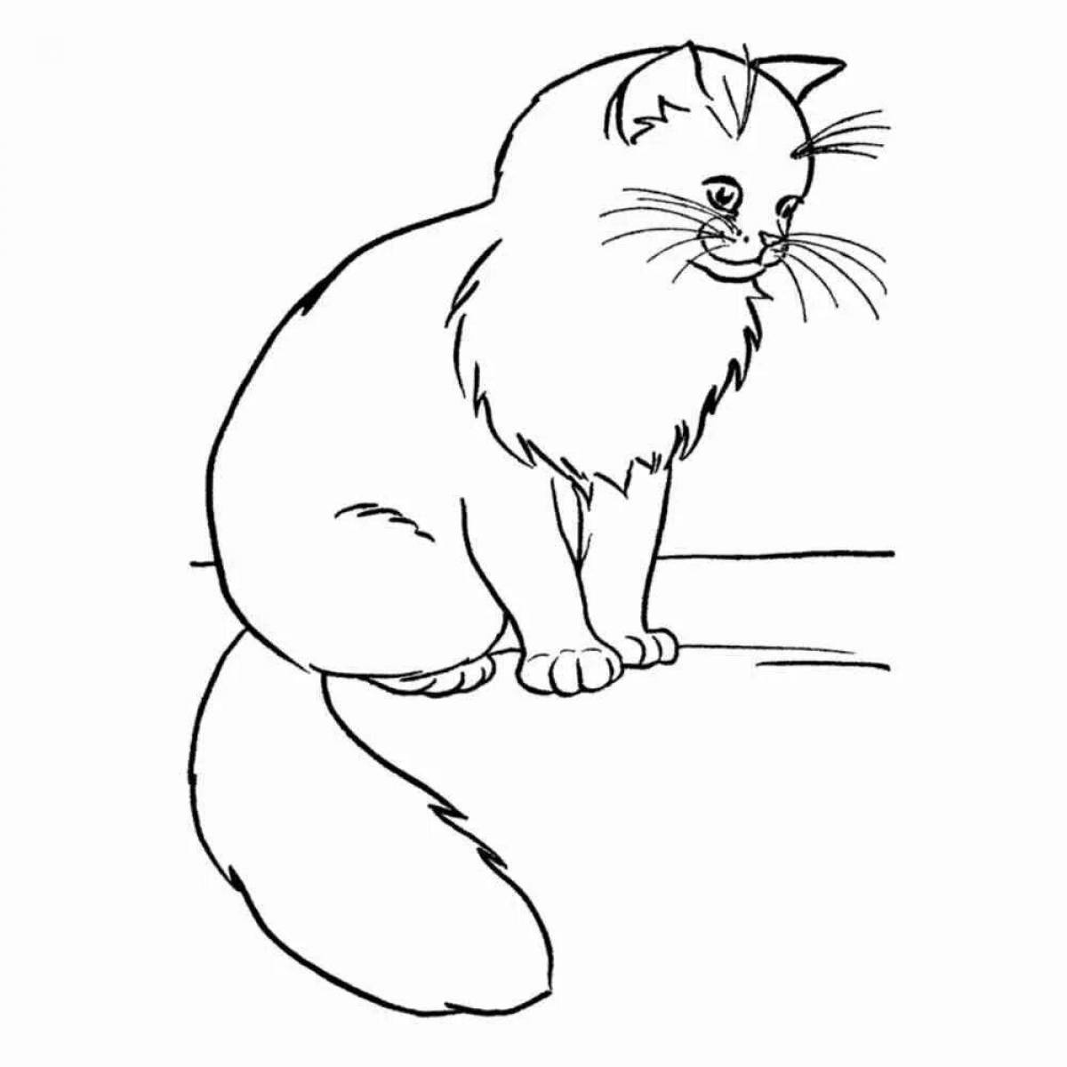 Очаровательная раскраска кошка-карандаш