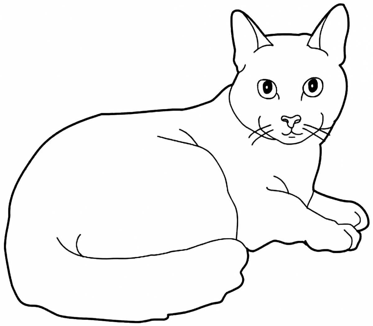 Sweet pencil cat coloring page
